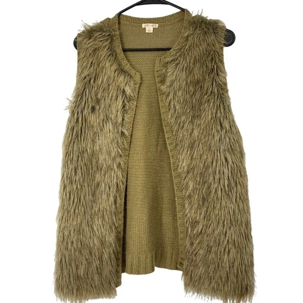 Womens Xhilaration Size S Faux Fur Vest Target Releasae 2014 Knit Sweater 3132 - Picture 1 of 7